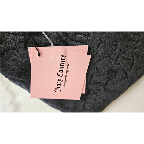 NWT Authentic Juicy Couture Travel Cosmetic Bag Women's Black Heart Embossed - Picture 10 of 10